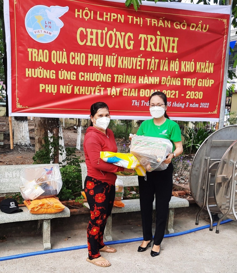 Hội LHPN thị trấn Gò Dầu tổ chức chuỗi hoạt động hưởng ứng chương trình trợ giúp phụ nữ khuyết tật giai đoạn 2021-2030