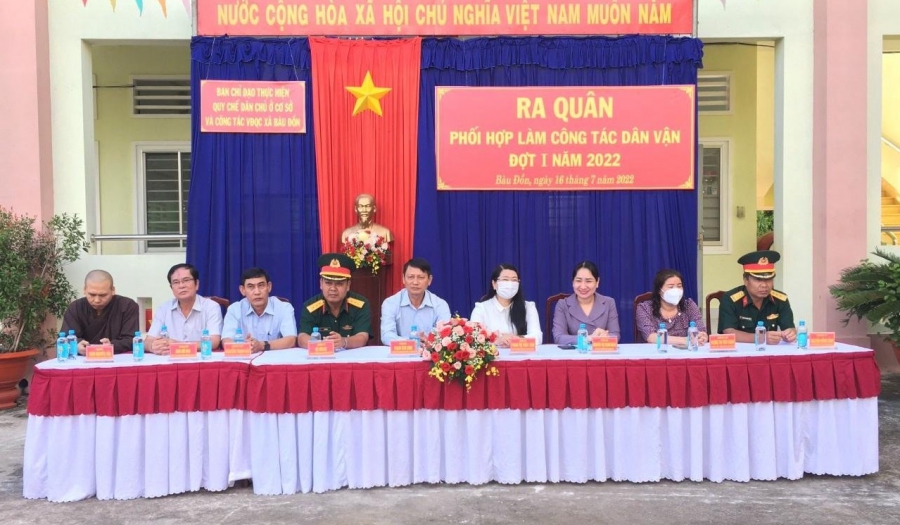 XÃ BÀU ĐỒN RA QUÂN LÀM CÔNG TÁC VẬN ĐỘNG QUẦN CHÚNG ĐỢT 1 NĂM 2022