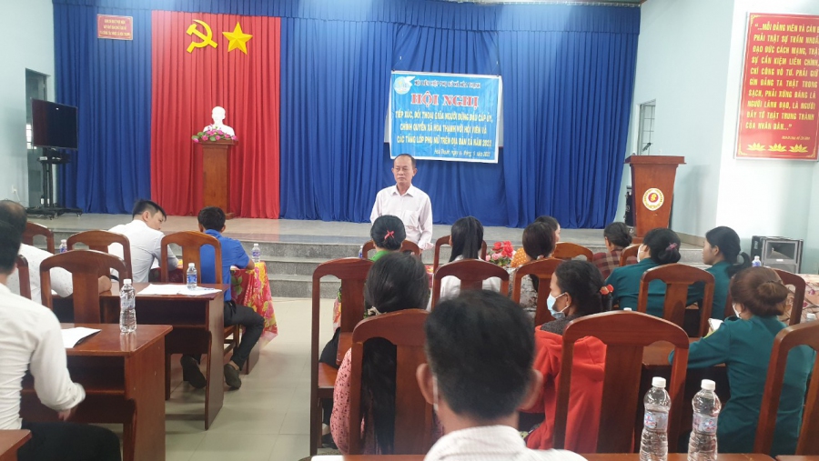 Hội LHPN xã Hoà Thạnh tổ chức Hội nghị tiếp xúc, đối thoại giữa người đứng đầu cấp ủy Đảng, Chính quyền với hội viên, phụ nữ năm 2022