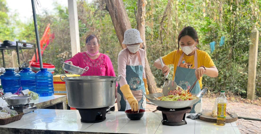 Các cấp Hội LHPN huyện Bến Cầu phối hợp tham gia Hội trại tòng quân năm 2025