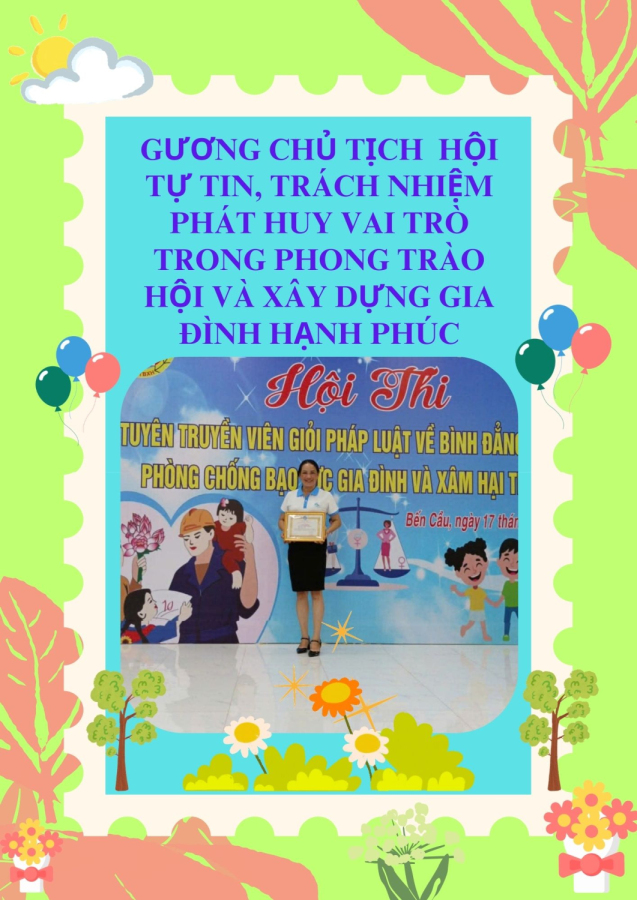 Gương Chủ tịch Hội tự tin, trách nhiệm, phát huy vai trò trong phong trào Hội và xây dựng gia đình hạnh phúc